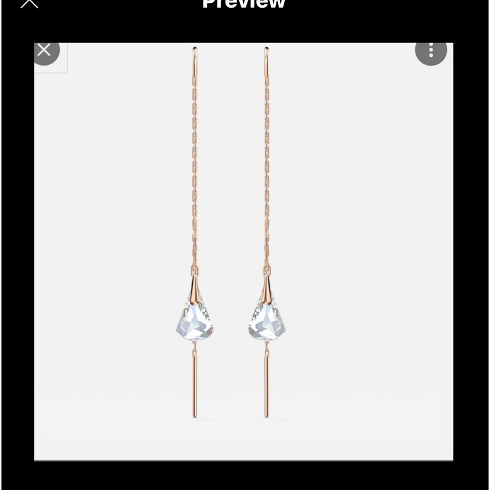 Swarovski chain earrings in rose gold.
